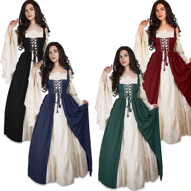 Ethnic Fashion Clothing - Robe médiévale Renaissance avec ceinture, costume