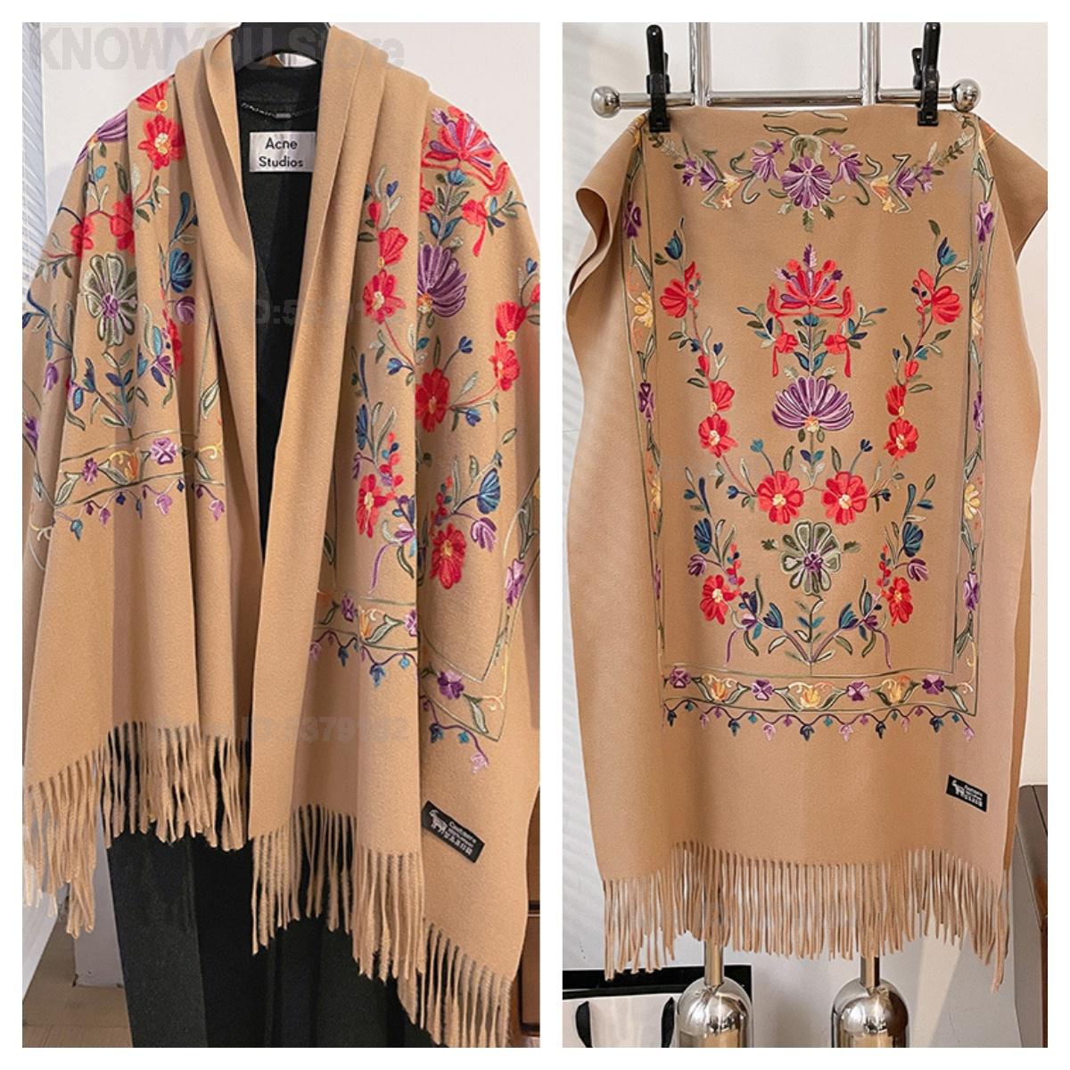 Go Ethnic Fashion - Châle rétro pour femme en imitation