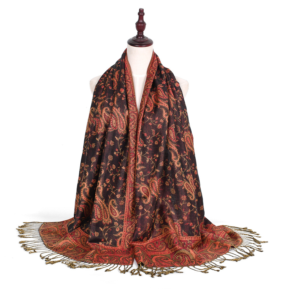 Go Ethnic Fashion - Pashmina écharpe châles Paisley Aqua pour