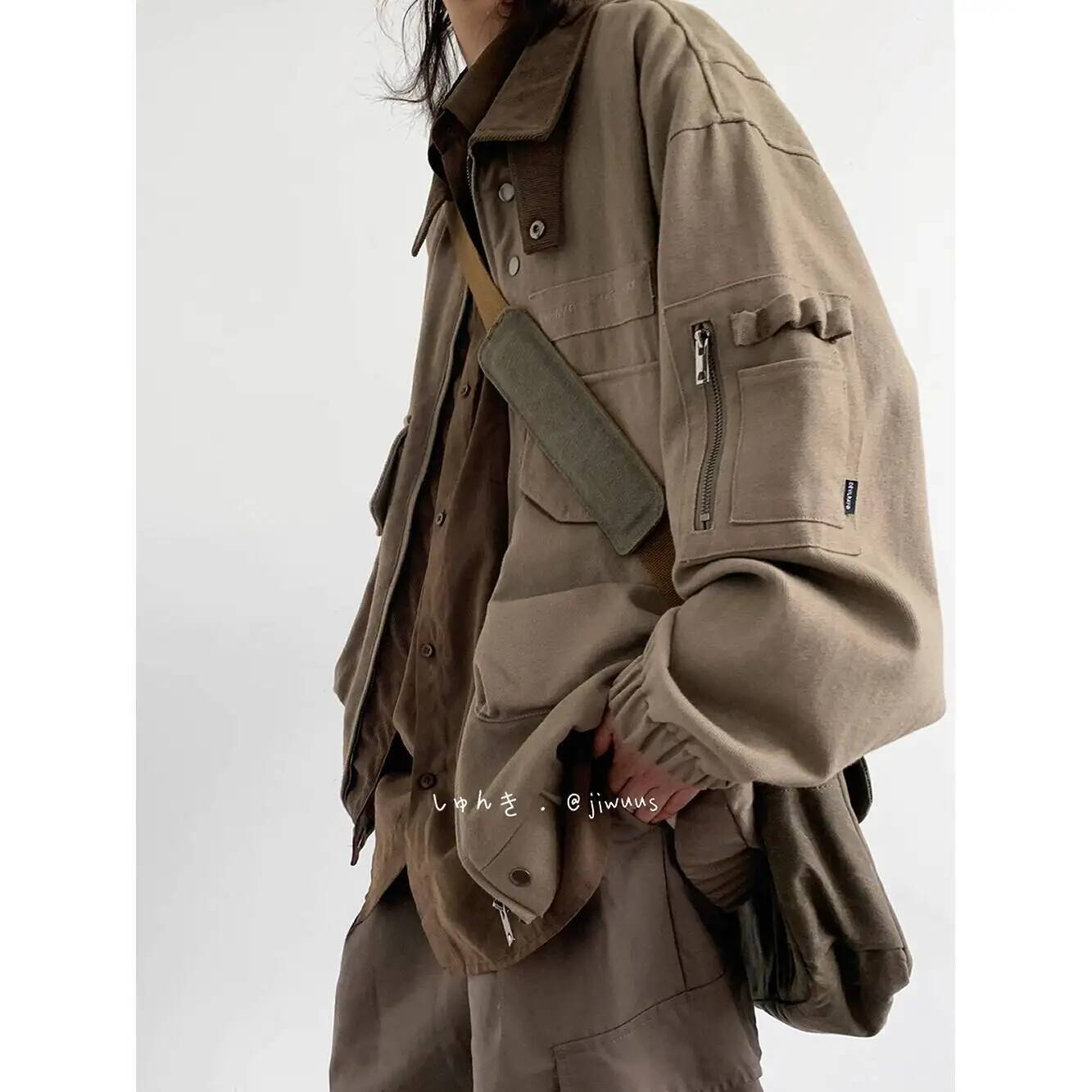 Haori Japanese Jacket - Veste Cargo ample pour homme, Vintage