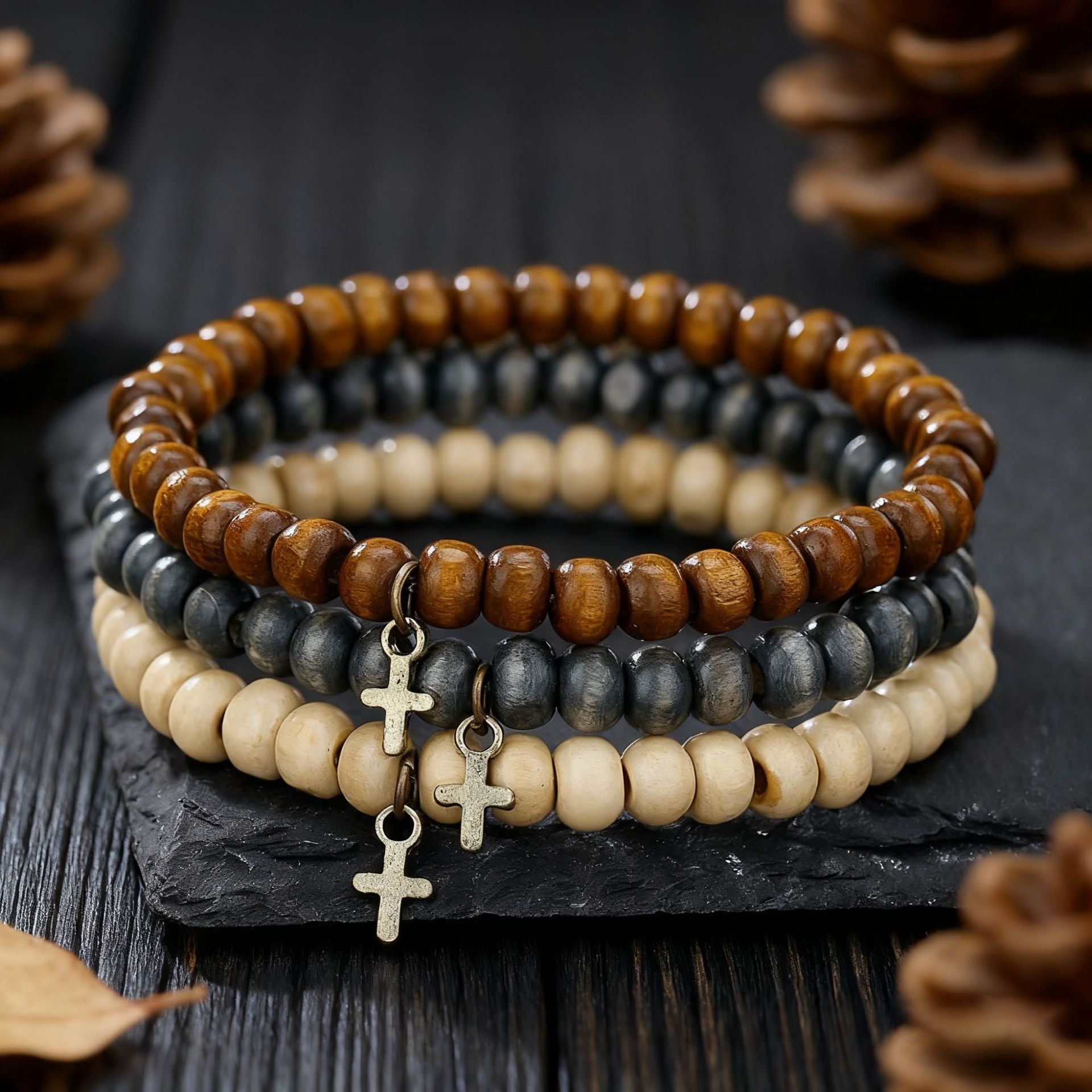 Bracelet en perles de bois pou - Ethnic Wear Men'S Fashion avis et prix